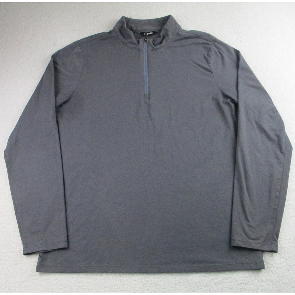 Cuts Clothing Pullover Mens‎ XL Gray Pyca Pro Quarter Zip Long Sleeve Stretch